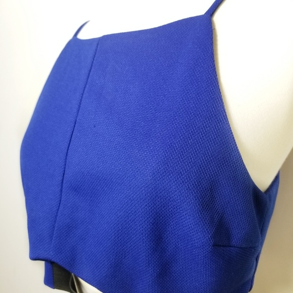 Forever 21 Cobalt Blue Textured Keyhole Halter Lrg - Picture 3 of 7